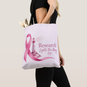 Tote Bag Recherche sur le Ruban Rose de Sensibilisation au