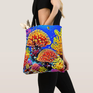 Tote Bag Récif de corail vibrant, merveille artistique de l