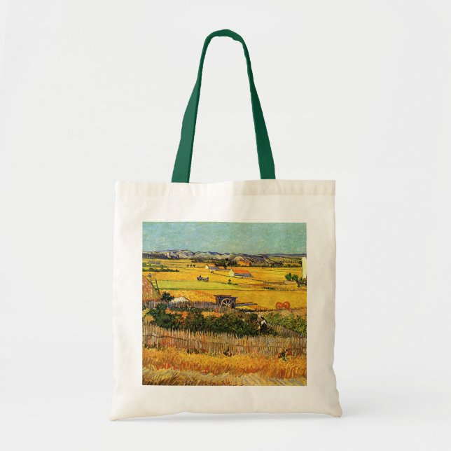 Tote Bag Récolte à La Crau, Montmajour par Vincent van Gogh (Devant)