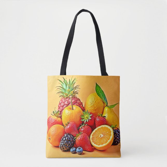 Tote Bag Récolte de fruits frais et abondants : un design v (Devant)