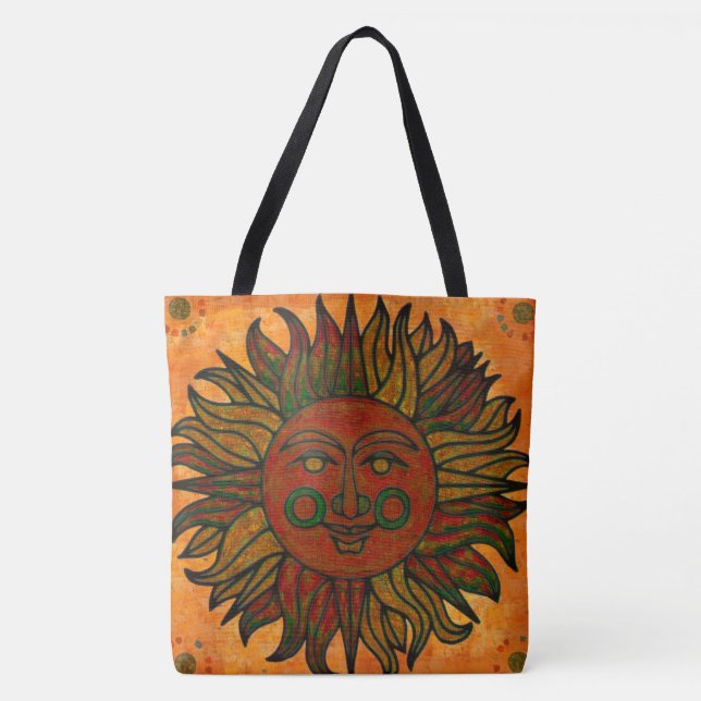 Tote Bag Récolte de grunge New Age Sun (Devant)