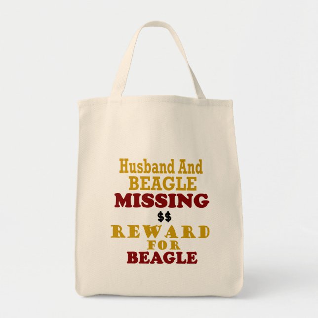 Tote Bag Récompense absente de beagle et de mari pour le (Devant)