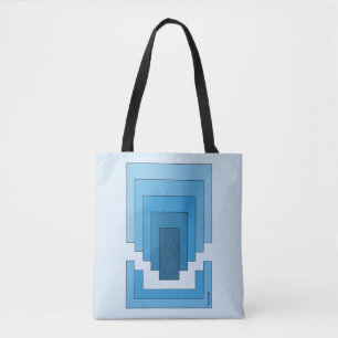 Tote Bag Rectangle Abstrait en bleu