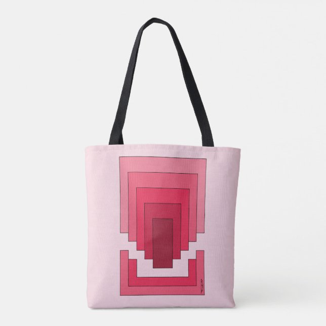 Tote Bag Rectangle Abstrait en rouge (Dos)