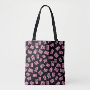 Tote Bag Rectangles Abstraites 081122 - Rose sur Noir