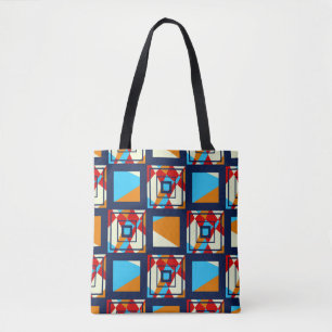 Tote Bag Rectangles de pièces colorées. Pat sans couture te