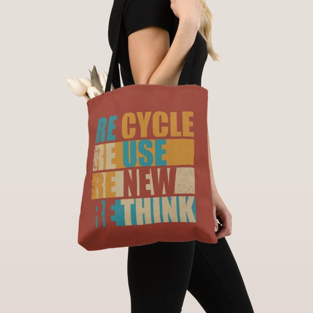 Tote Bag Recycler réduire la réutilisation renouveler repen (De près)