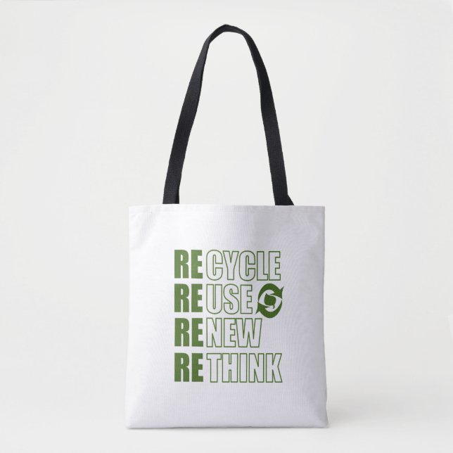 Tote Bag Recycler réduire la réutilisation renouveler repen (Devant)