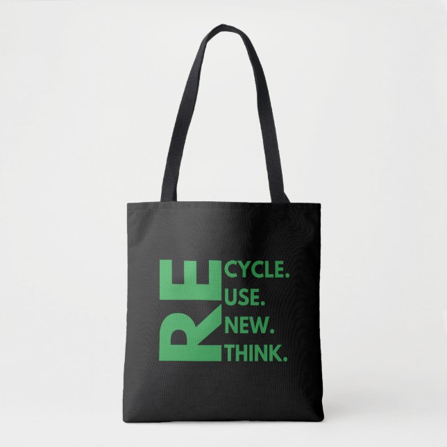 Tote Bag Recycler Réutiliser Renouveler Repenser Jour de la (Devant)
