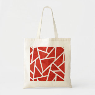 Tote Bag Red and white mosaic pattern