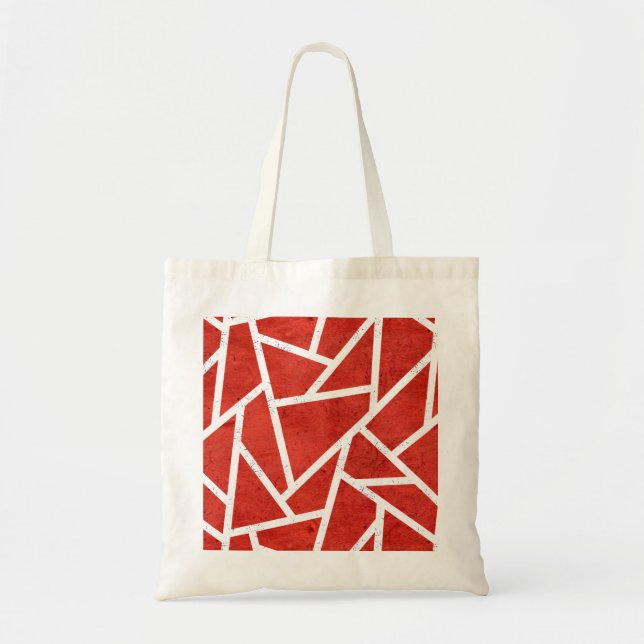Tote Bag Red and white mosaic pattern (Devant)