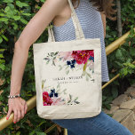 Tote Bag Red Burgundy Blush Blue Floral Bunch Wedding<br><div class="desc">For any further customisation or any other matching items,  please feel free to contact me at yellowfebstudio@gmail.com</div>