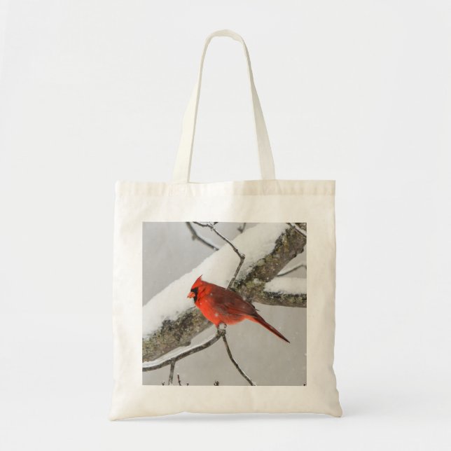 Tote Bag Red Cardinal Bird Winter (Devant)