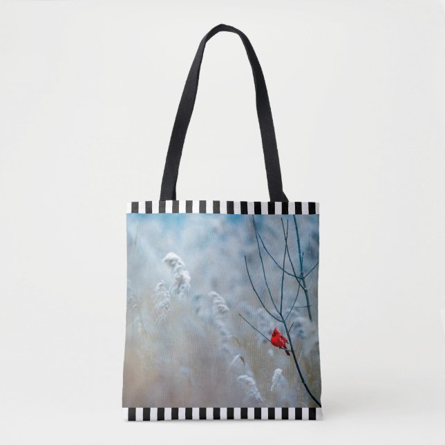 Tote Bag Red Cardinal dans Winter Nature Photo de Christmas (Devant)