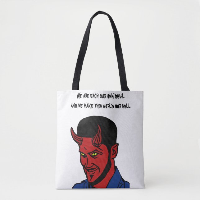 Tote Bag Red Devil Demon Man Lucifer Hell cite Art (Devant)
