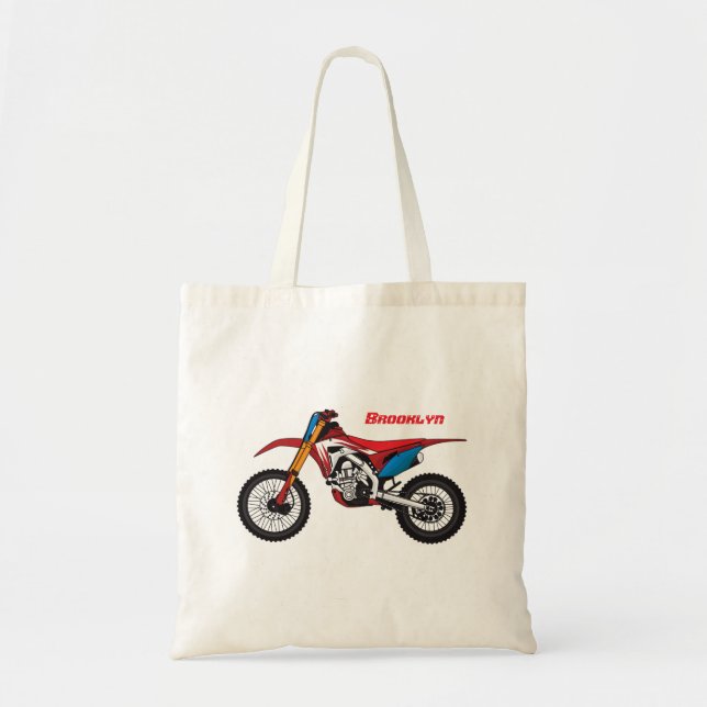 Tote Bag Red dirt bike motorcycle (Devant)