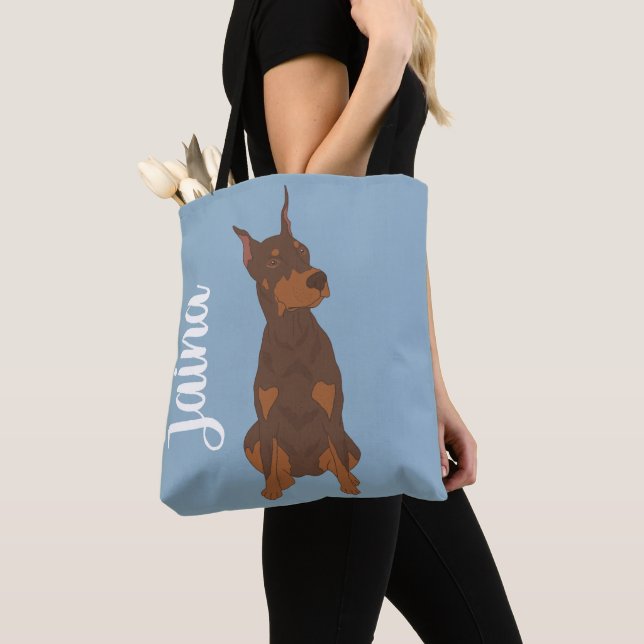Tote Bag Red Doberman Pinscher (De près)