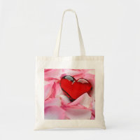 Red Glass Heart Rose Petals