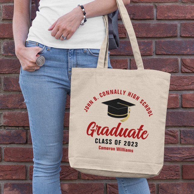 Tote Bag Red Graduate Personalized Class of 2023 Graduation (Créateur téléchargé)