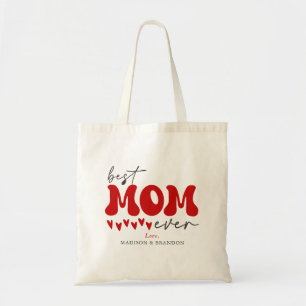 Tote Bag Red Grey mignonne meilleure maman jamais
