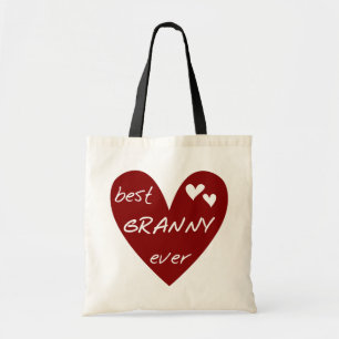 Tote Bag Red Heart Best Granny Ever Tshirts et cadeaux