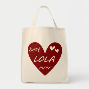 Tote Bag Red Heart Best Lola Ever T-shirts et cadeaux
