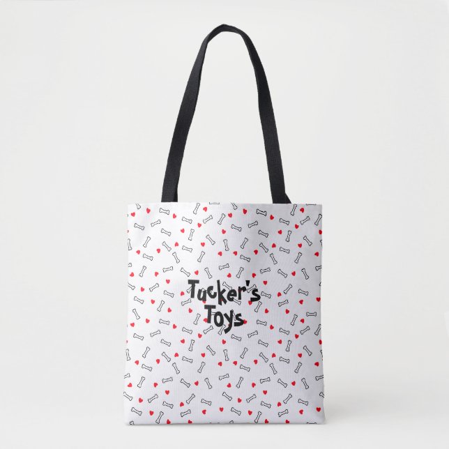 Tote Bag Red Hearts White Bones Fourre-tout (Devant)