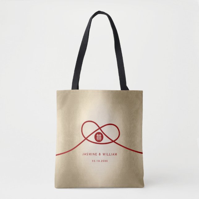 Tote Bag Red Knot Union Double Bonheur Mariage chinois (Devant)