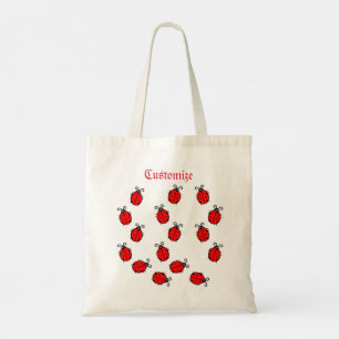 Tote Bag Red Ladybugs Crawling Thunder_Cove