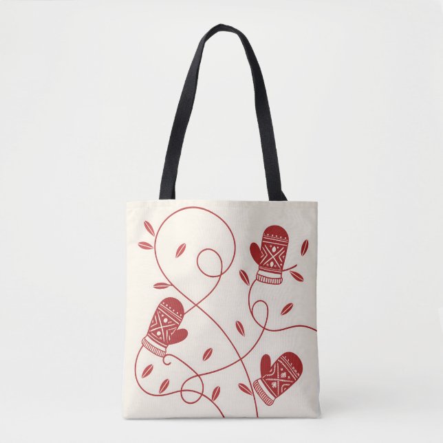 Tote Bag Red Mitten Fourre-tout (Devant)