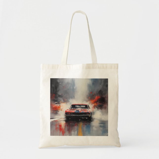 Tote Bag Red Muscle Car direction (Devant)