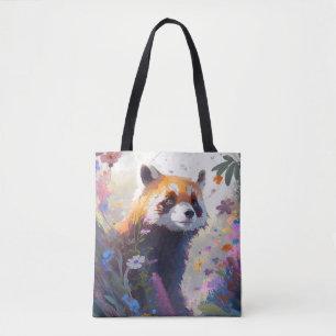 Tote Bag Red Panda Portrait Animal Peinture Forêt faunique