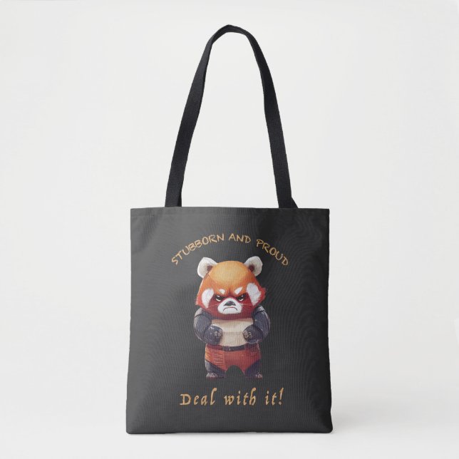 Tote Bag Red Panda têtu Devoir Avec Elle Mignonne Adorable  (Devant)