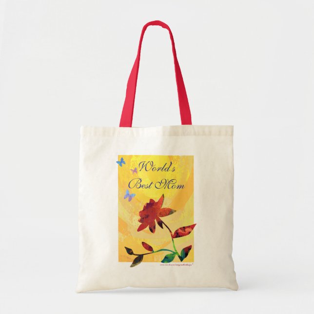 Tote Bag Red Rose World's Best Mom (Devant)
