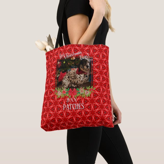 Tote Bag Red Stars Motif Animaux de compagnie Photo Meilleu (De près)