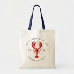 Tote Bag Red Tide | Lobster Bake/Boil<br><div class="desc">Personalized Lobster themed tote bags for your next Lobster Bake Party or seafood event.  It features a watercolor styled illustration of a lobster. Surrounding this are spots for your unique event information.</div>
