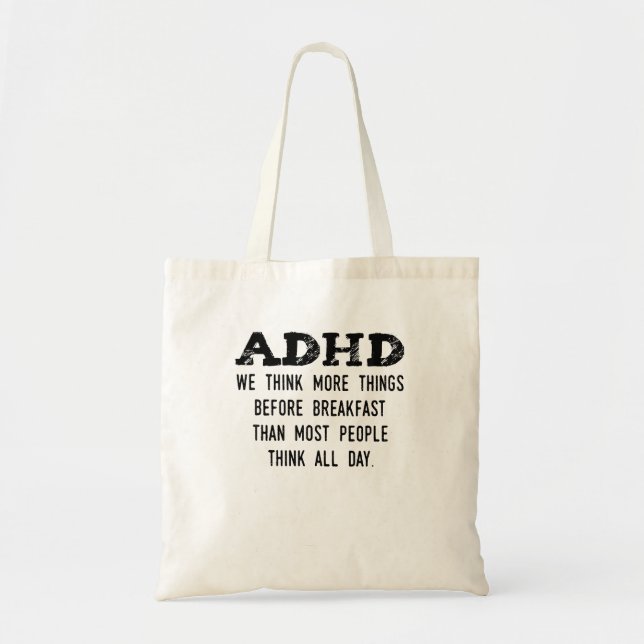 Tote Bag Réfléchissez Plus Avant Le Petit Déjeuner Drôle Aj (Devant)