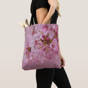 Tote Bag Reflets Rose Pâle des Fleurs de Cerisier Sakura