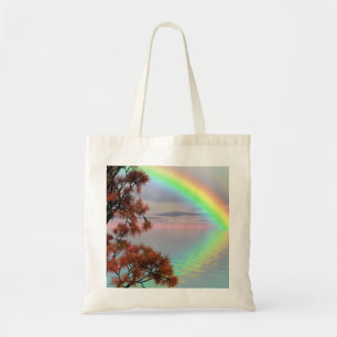Tote Bag Réflexion colorée d'arc-en-ciel d'automne