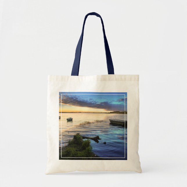 Tote Bag Réflexion de bateaux à voile du coucher du soleil (Devant)