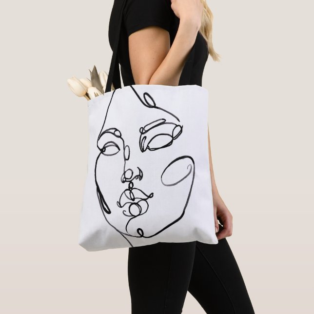 Tote Bag Réflexions linéaires - Face (De près)