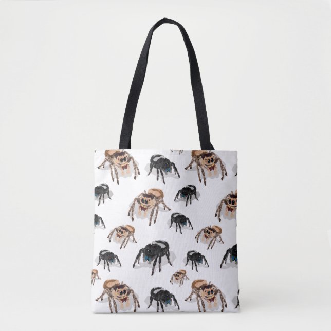 Tote Bag Regal Jumping Spider Phiddipus Regius Blanc (Devant)