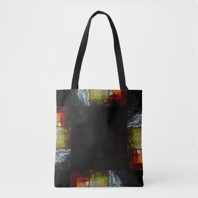 Tote Bag Regard Abstrait Art Glitch Distorsion Numérique Gr (Devant)