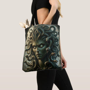 Tote Bag Regard de Méduse Tête de Mort de Serpents