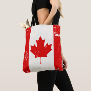 Tote Bag Regard grunge affligé de feuille d'érable de