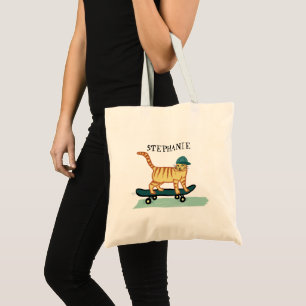 Tote Bag Regarde Meowt ! Tableau de bord Tabby PERSONNALISE