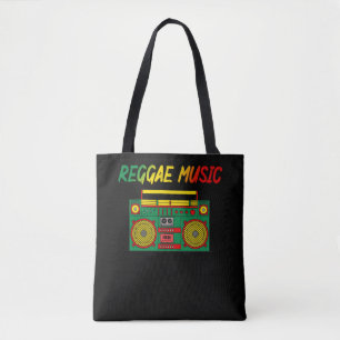 Tote Bag Reggae Music Lover coloré Jamaïque Cassette Radi
