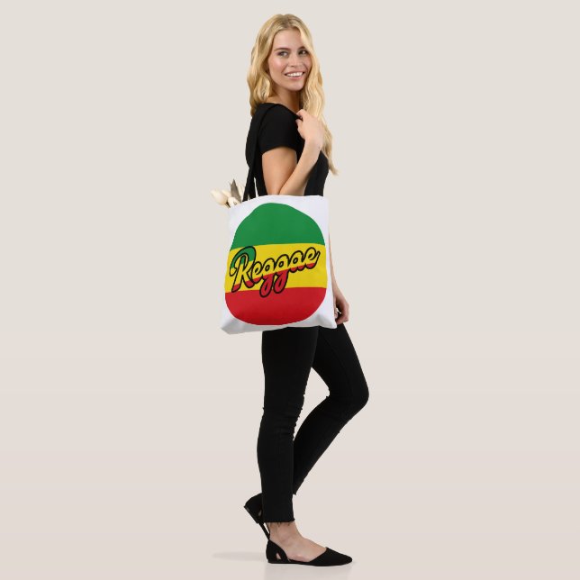 Tote Bag Reggae Musique avec couleurs du drapeau reggae (Sur le modèle)