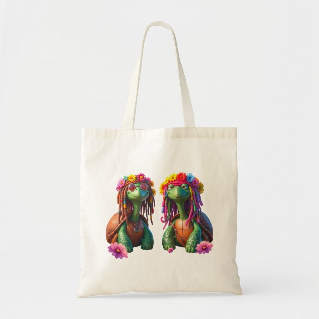 Tote Bag Reggae Turtles – Des vibes d'île pour toujours.  (Devant)