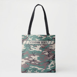 Tote Bag Région boisée Camo vert Fourre-tout avec le text